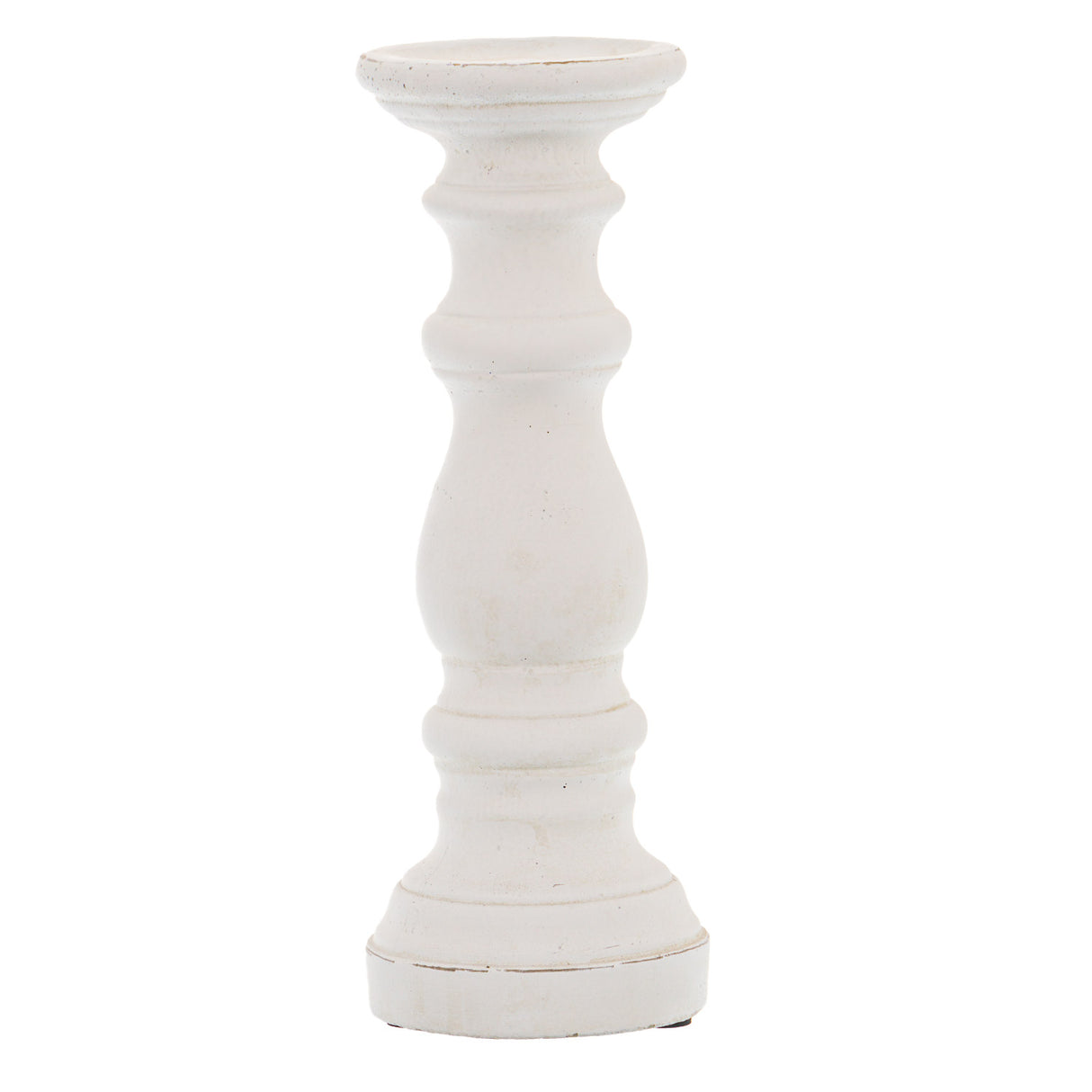 Matt White Small Ceramic Column Candle Holder WHITE CERAMIC Shades 4 Seasons