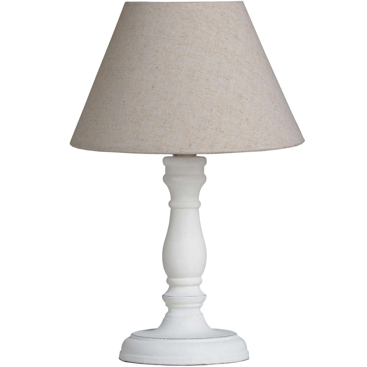 Shades 4 Seasons Classic White Table Lamp with Neutral Shade BEIGE WOOD Shades 4 Seasons