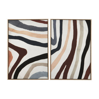 Astratto Set Of Two Multi Coloured Abstract Wall Art Orsina