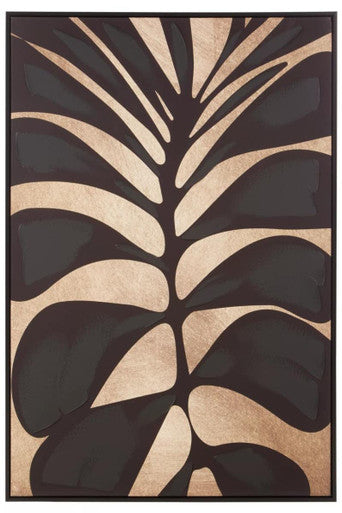 Astratto Canvas Black Leaf Design Wall Art Orsina