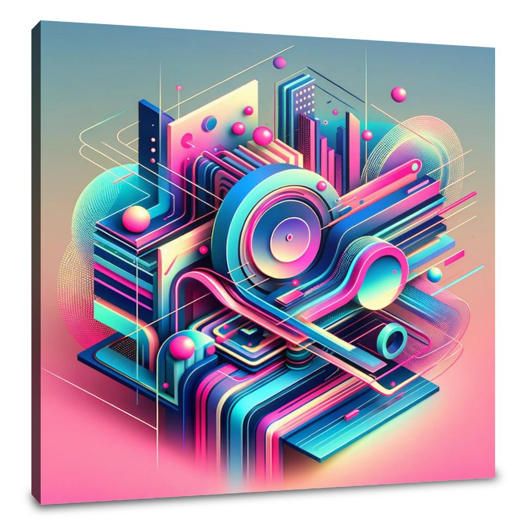 Modern geometric Wall Art Canvas featuring vibrant colours and abstract shapes for contemporary decor