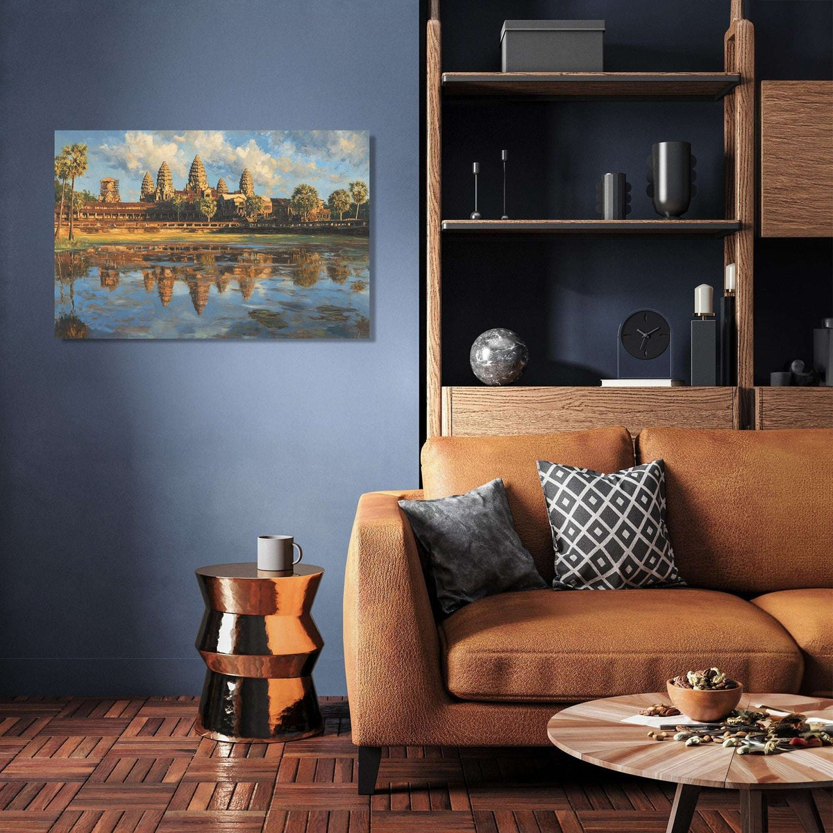 Beautiful Wall Art Canvas featuring a serene landscape with palm trees and a peaceful reflection