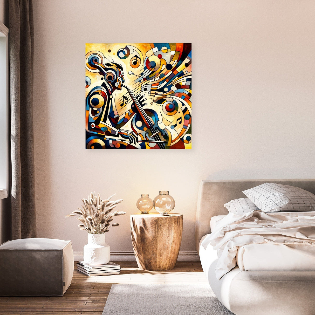 Vibrant Wall Art Canvas featuring abstract music design, enhancing modern home decor