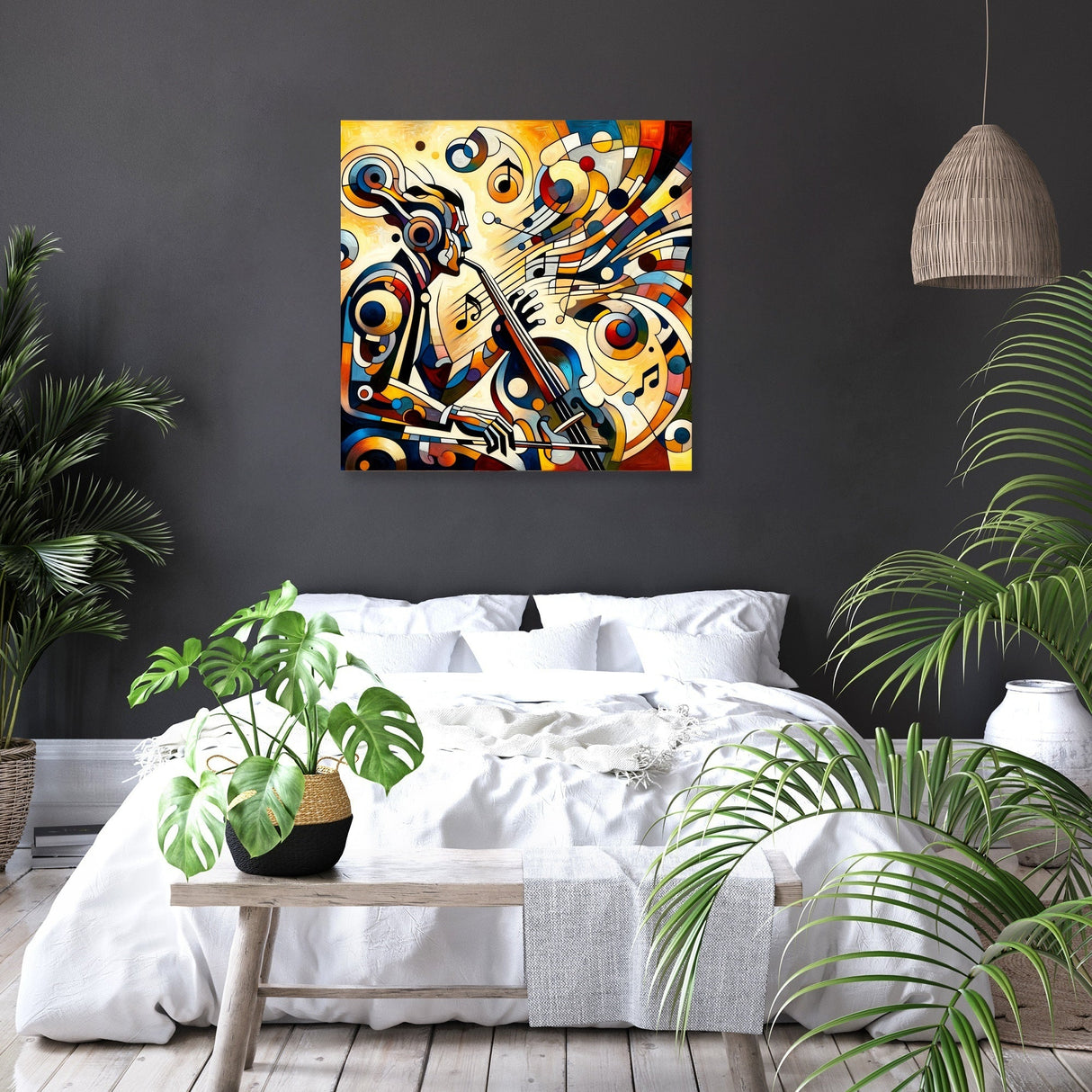 Vibrant Wall Art Canvas featuring abstract musical design perfect for modern home decor