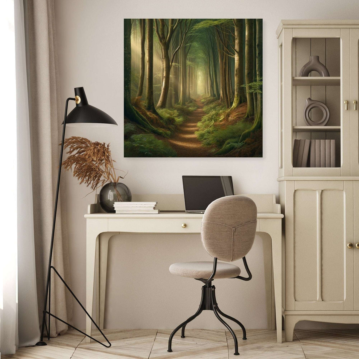 Serene forest pathway wall art canvas bringing tranquility to any living space