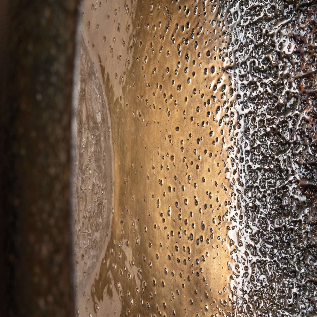 Textured bronze and black Wall Art Plate with unique design for modern home decor