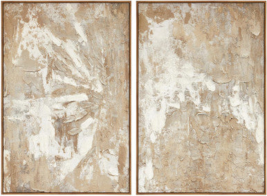 Astratto Set Of 2 Neutral Hued Textured Wall Art Orsina