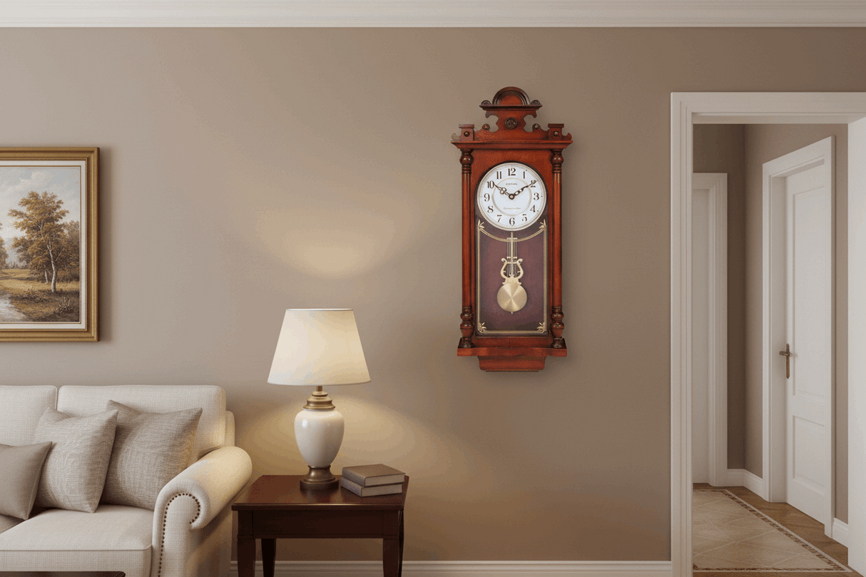 Widdop Wall Clock in a Classic Design with Pendulum, Ideal for Elegant Home Decor