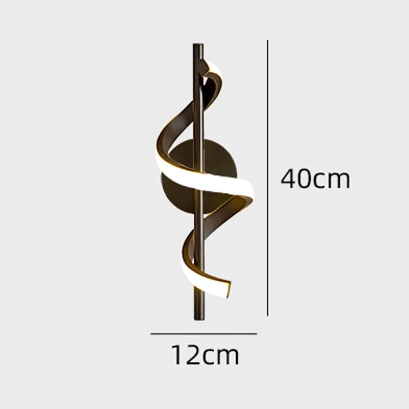 Stylish Light My House Wall Light with a modern spiral design, 40cm tall and 12cm wide