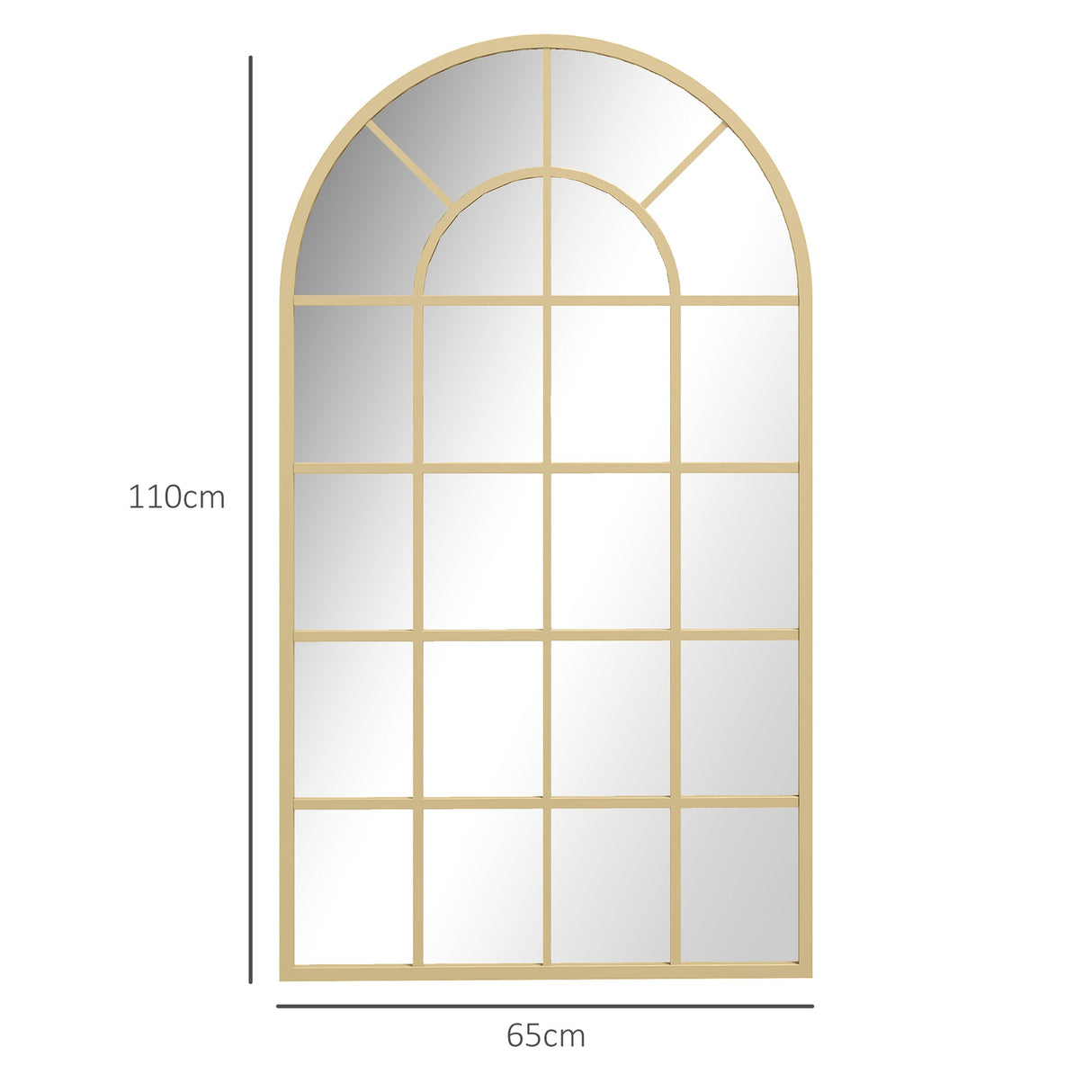 Elegant Wall Mirror by Wise Galleria with an arched design and gold frame for stylish bathroom decor