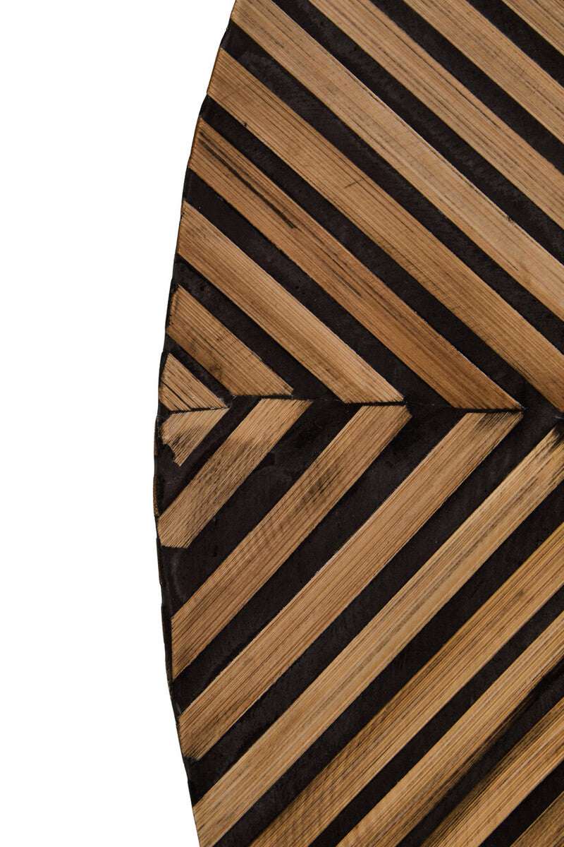 Orsina Wall Mirror with a Unique Geometric Wooden Chevron Design in Natural and Dark Tones