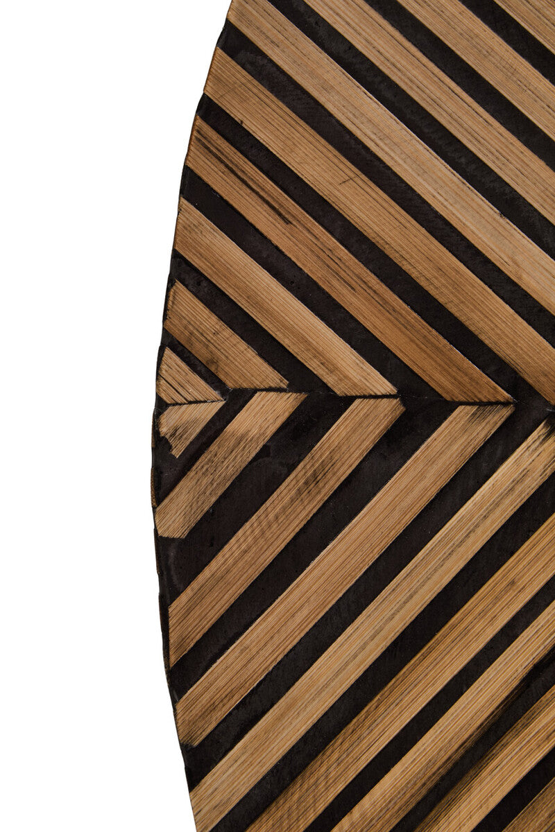 Orsina Wall Mirror with a Unique Geometric Wooden Chevron Design in Natural and Dark Tones