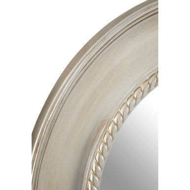 Orsina Wall Mirror with Elegant Beaded Frame and Subtle Silver Finish