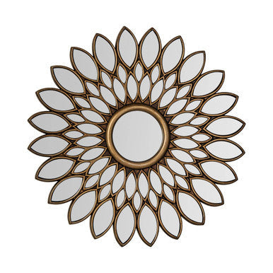Orsina Decorative Wall Mirror in Sunflower Design with Gold Accents for Hallway Decoration