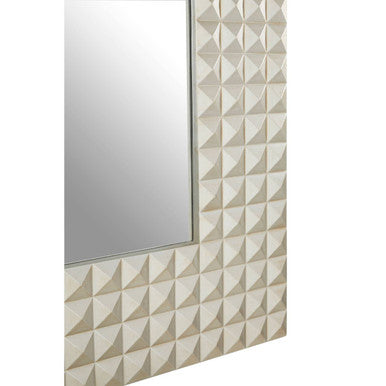 Orsina Wall Mirror with a textured geometric frame, perfect for enhancing any living space