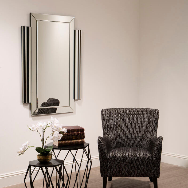 Orsina Stylish Wall Mirror with Decorative Side Panels, Perfect for Enhancing Living Spaces