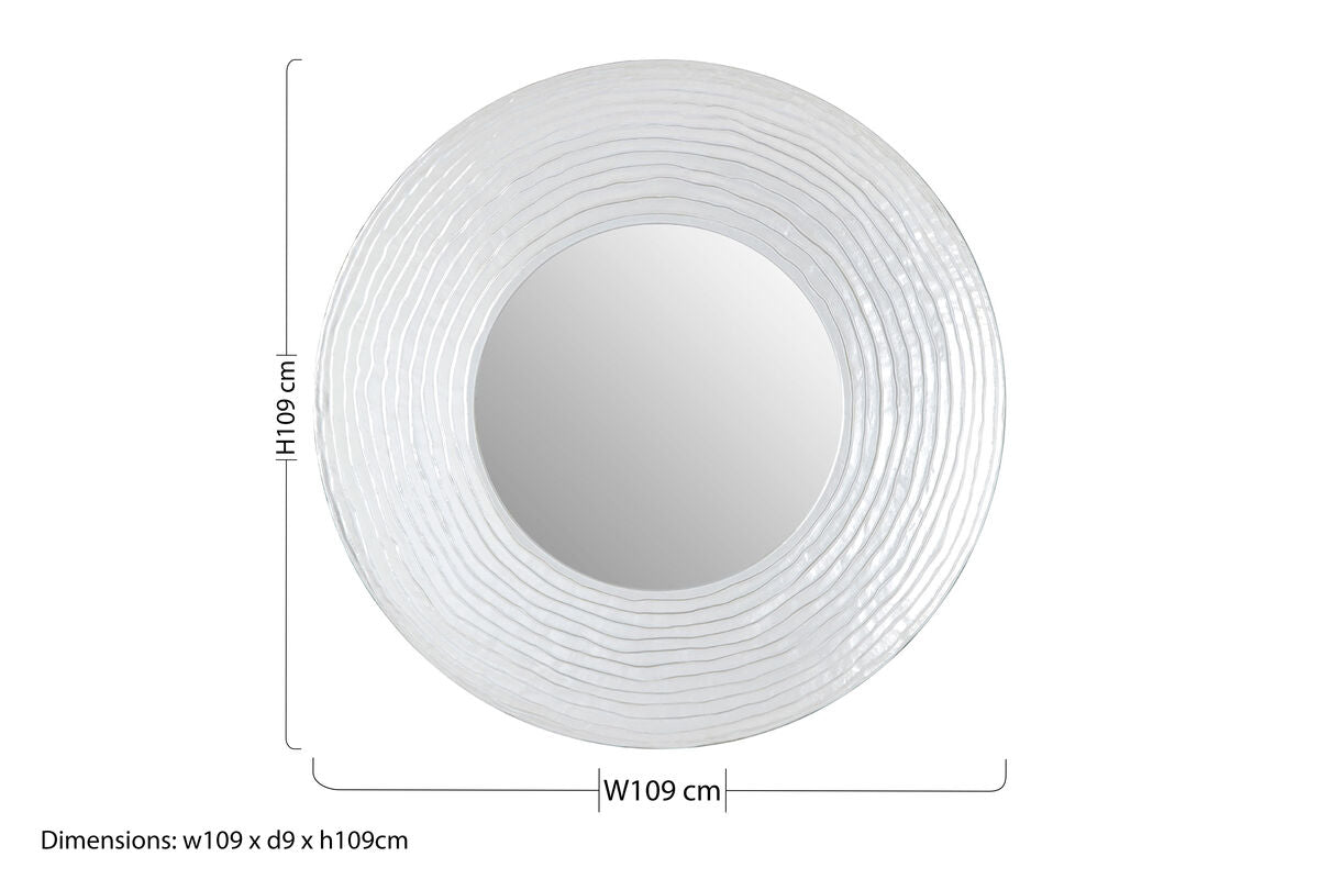 Athena Round Wall Mirror with Silver Finish Orsina