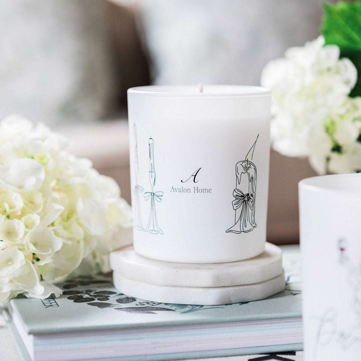 Avalon Home UK Wax Glass Candle with Elegant Design on a Decorative Table Setting