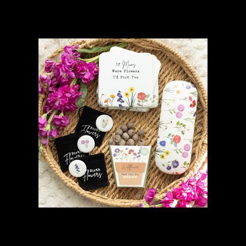 Wildflower Coasters Set with Floral Quotes Stylish Home Decor N/A