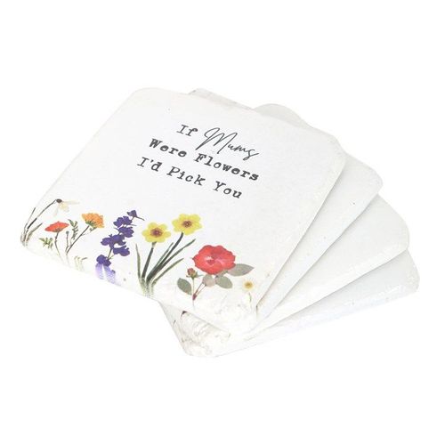 Wildflower Coasters Set with Floral Quotes Stylish Home Decor N/A
