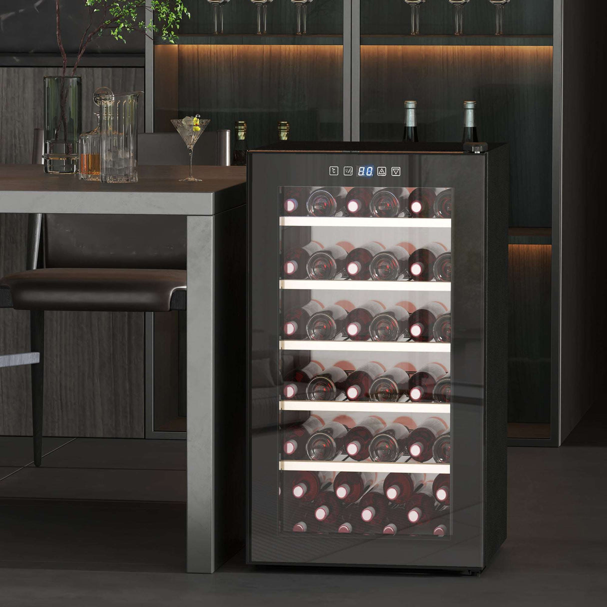 HOMCOM 41 Bottle Wine Cooler Fridge, Freestanding Wine Refrigerator HOMCOM