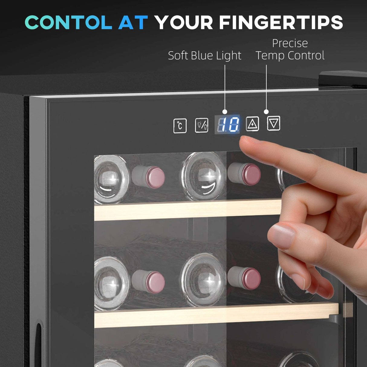 HOMCOM 41 Bottle Wine Cooler Fridge, Freestanding Wine Refrigerator HOMCOM