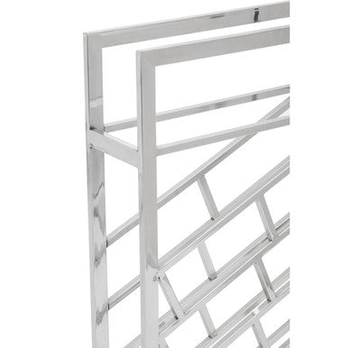 Orsina Modern Silver Wine Rack with Sleek Geometric Design for Stylish Storage