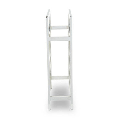 Orsina Modern Metal Wine Rack in Sleek Silver Design for Elegant Home Bar Storage