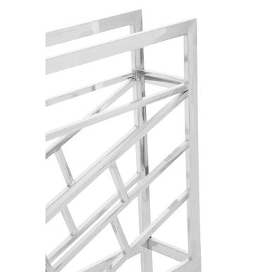 Orsina Modern Stainless Steel Wine Rack with Geometric Design for Stylish Storage
