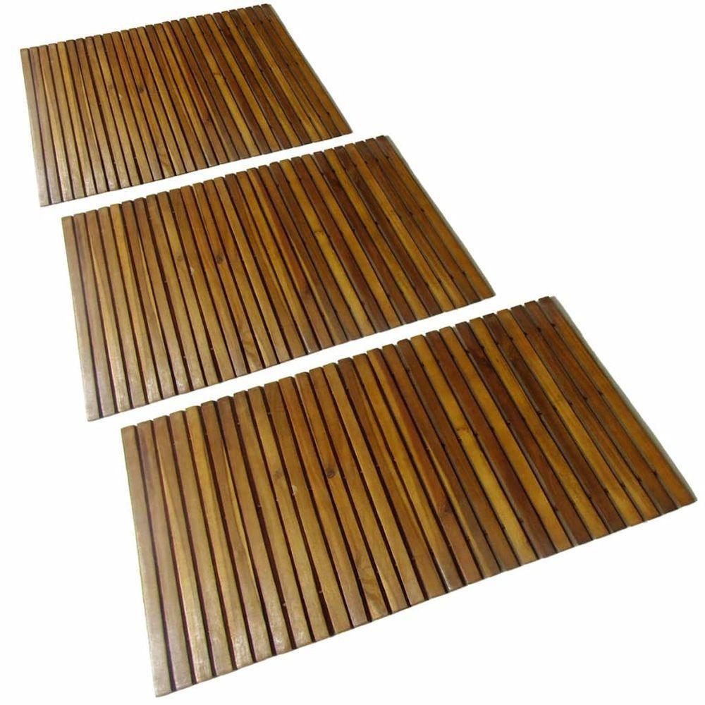 2 -3 pcs Acacia Bath Mat 80 x 50 cm 3 vidaXL
