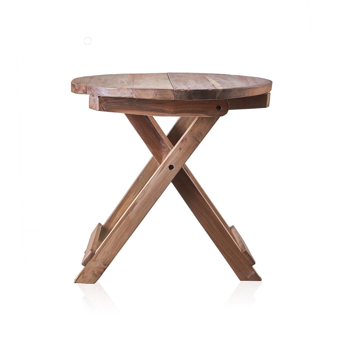Round Folding Coffee Table - 50cm - Recycled Wood AW-Dropship
