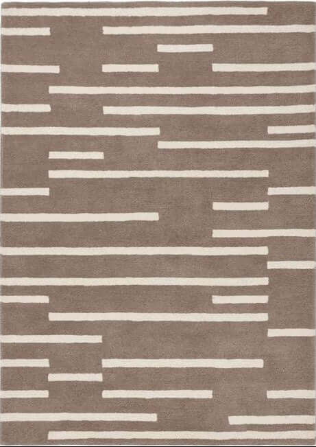 Stylish wool rug with a modern striped design in neutral tones for contemporary interiors