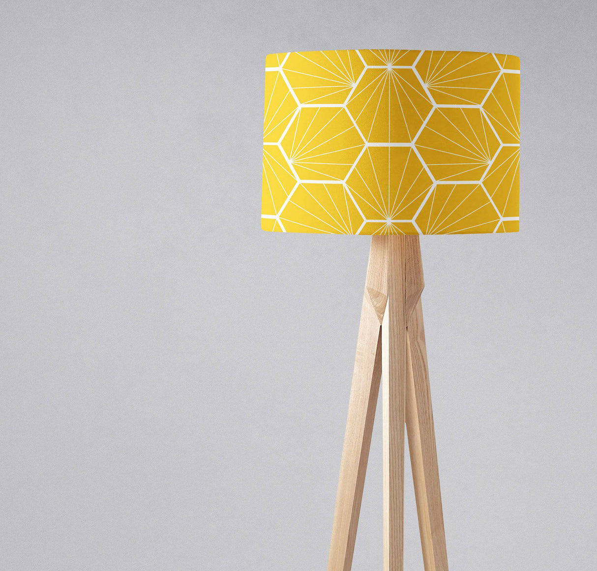 Bright yellow geometric lampshade by Shadow Bright for modern lighting designs