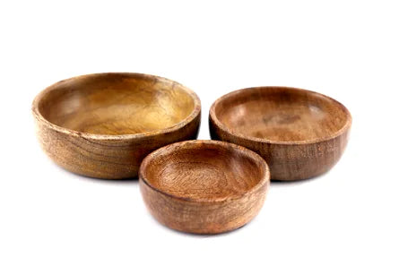 Mango Wood Round Bowls Three Piece - Shades 4 Seasons