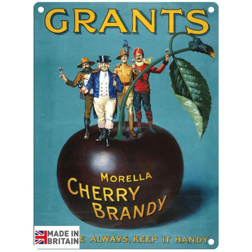 Large Metal Sign 60 x 49.5cm Vintage Retro Grants Cherry Brandy - Shades 4 Seasons