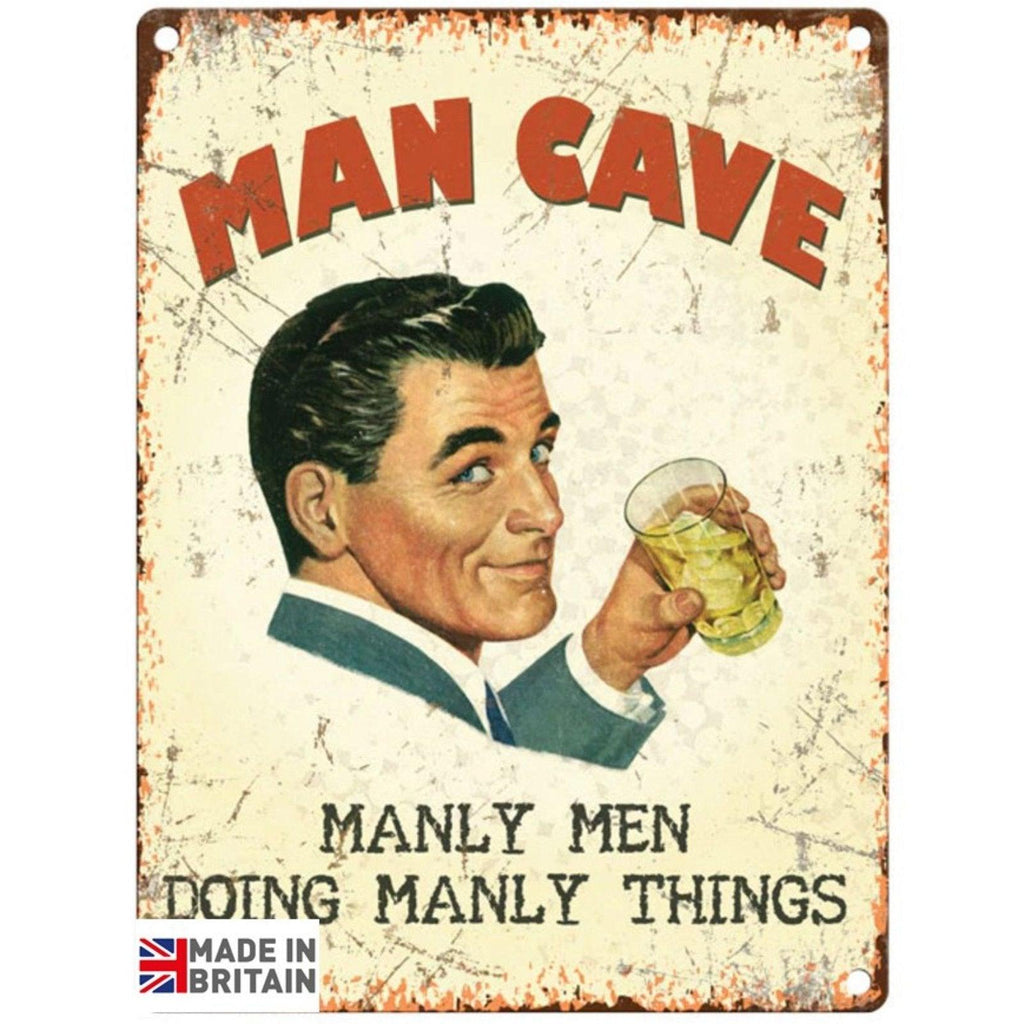 Large Metal Sign 60 x 49.5cm Funny Man Cave - Shades 4 Seasons