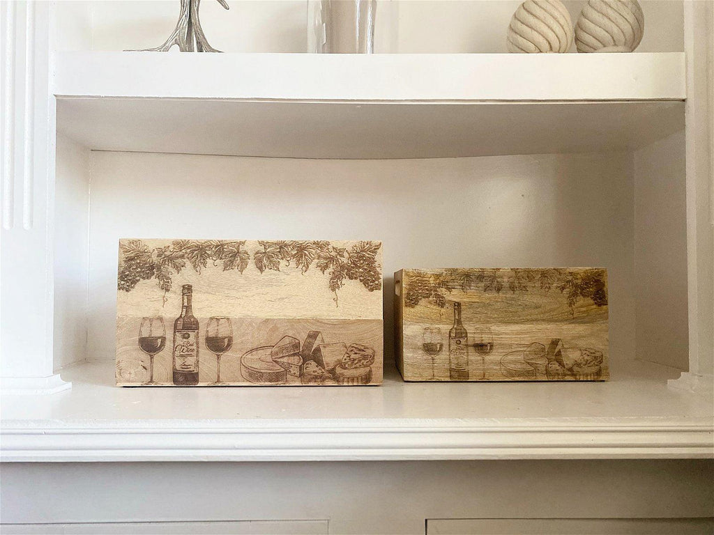 Set Of Two Engraved Cheese & Wine Crates - Shades 4 Seasons