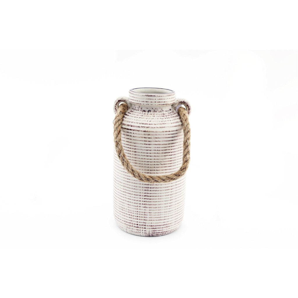 Small Stone Vase with Rope Handle - Shades 4 Seasons