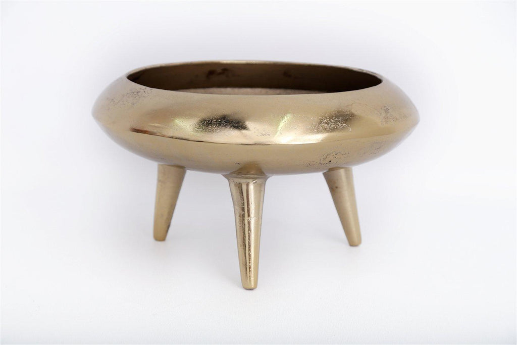 Gold Metal Planter/Bowl With Feet 39cm - Shades 4 Seasons