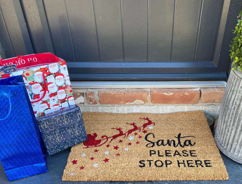 Santa Stop Here Coir Doormat Sleigh - Shades 4 Seasons