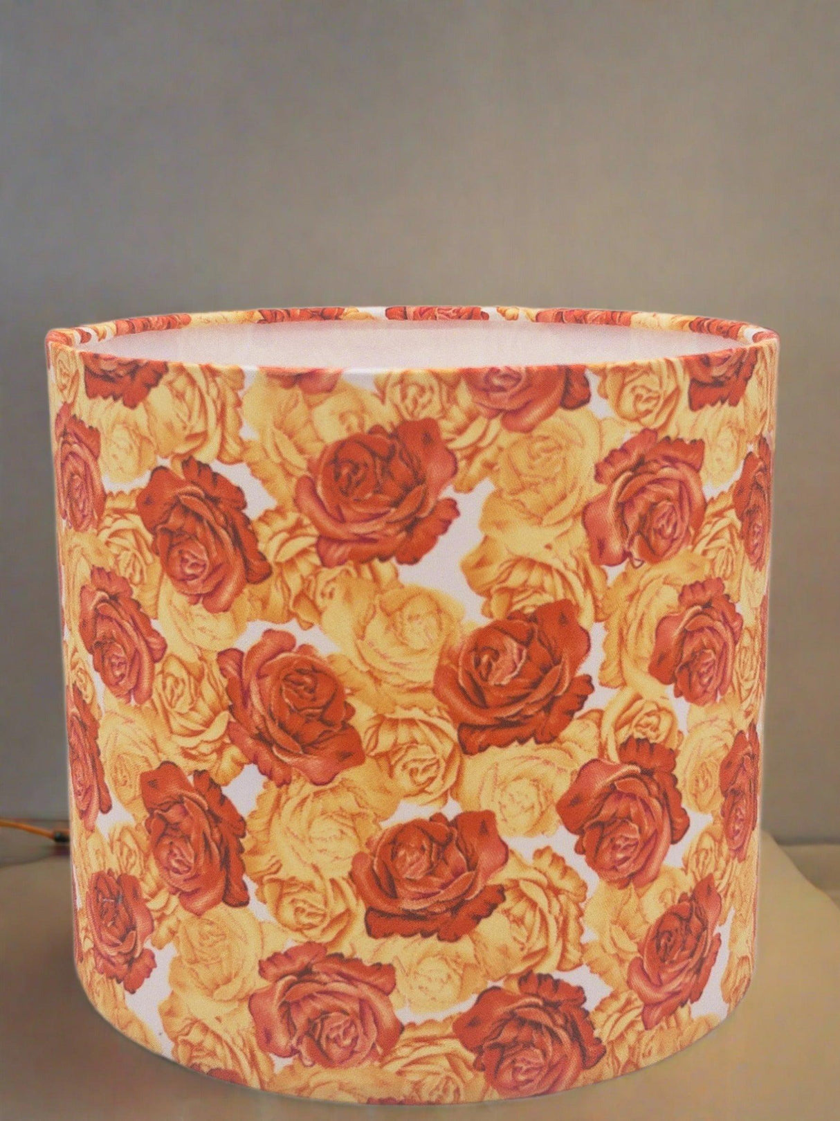 Handmade Drum Lamp Shade with Rose Print Shades 4 Seasons