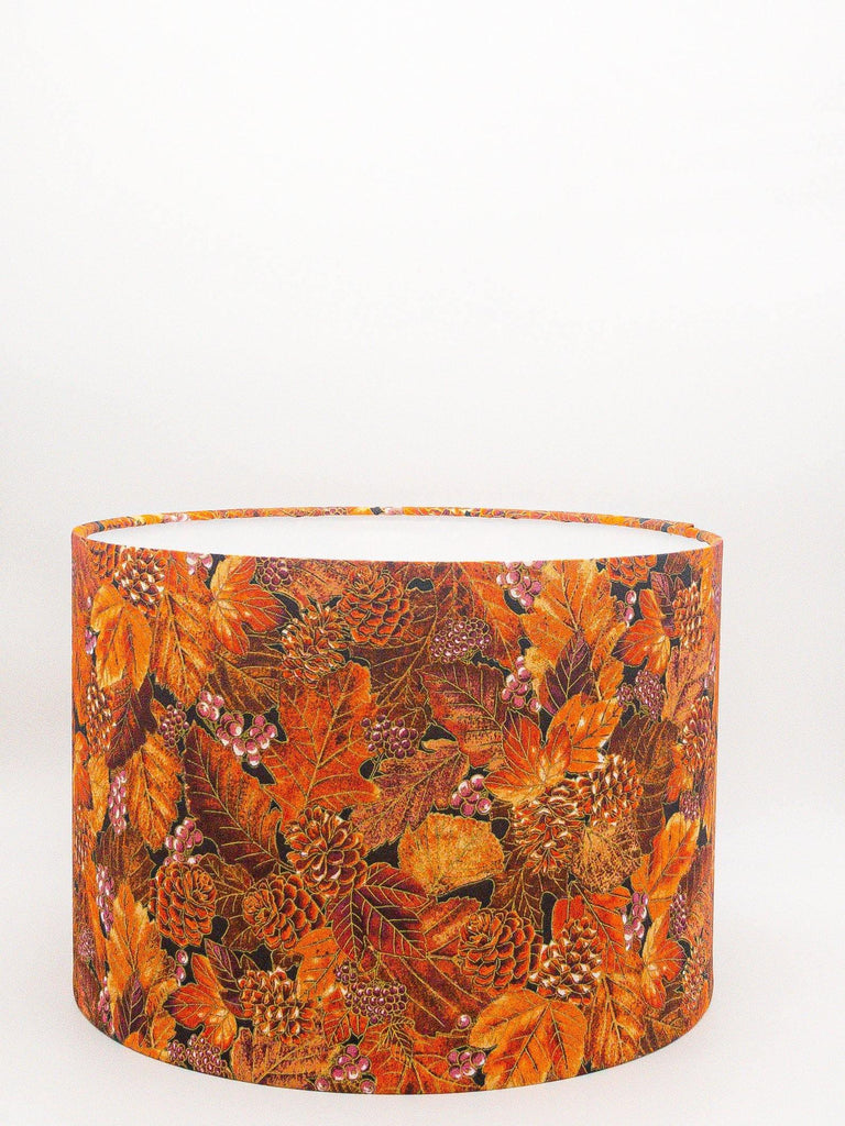 Autumn Beauties of Pine Cones and Leaves Drum Lampshade - Shades 4 Seasons