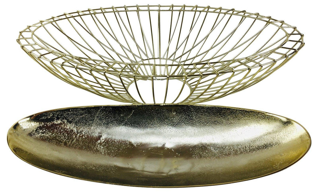 Gold Decorative Wire Bowl 58cm - Shades 4 Seasons