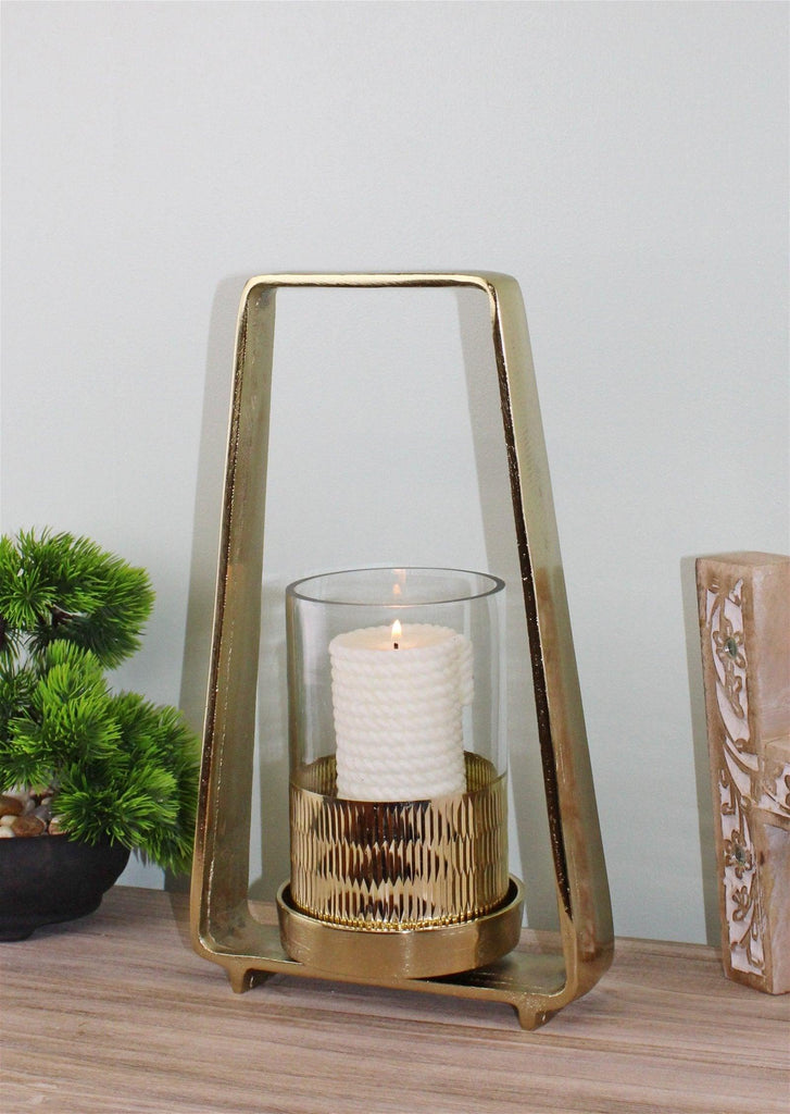 Gold Metal Candle Holder 34cm - Shades 4 Seasons