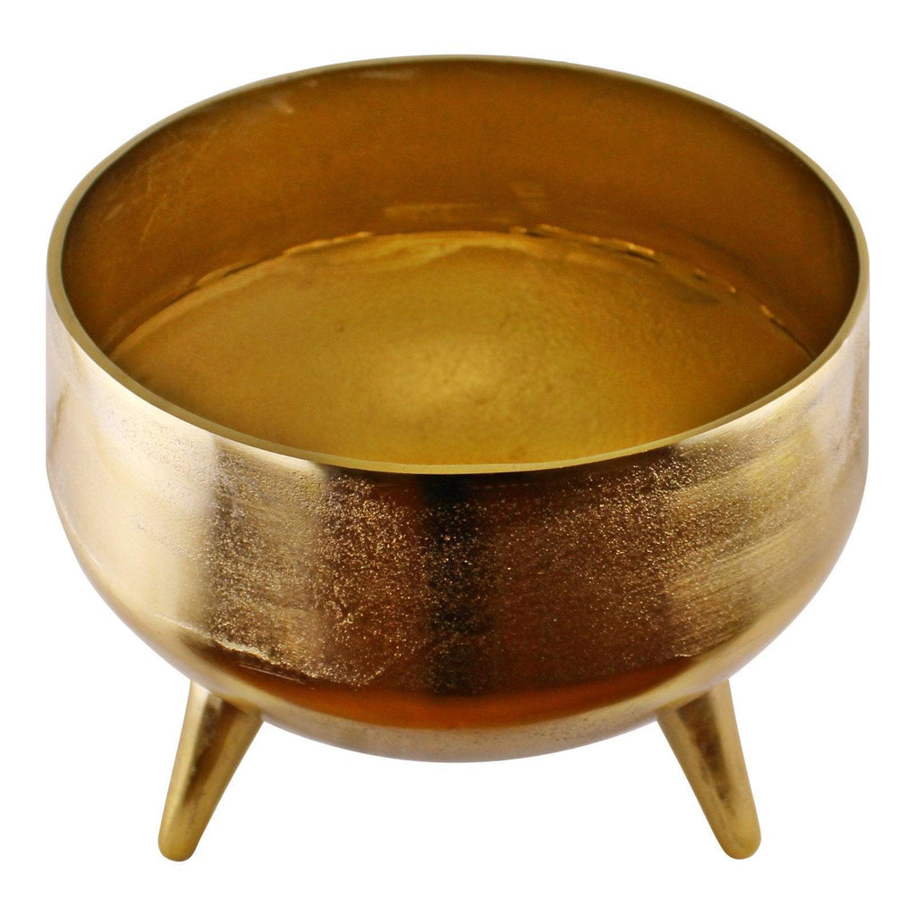 Gold Metal Planter/Bowl With Feet, 35cm - Shades 4 Seasons