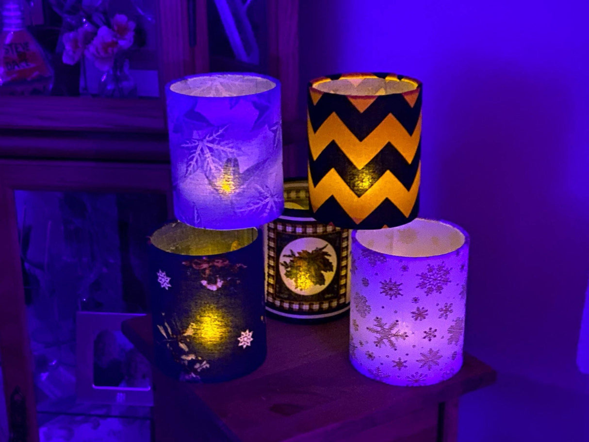 Handmade Mini Lanterns with LED tea light Shades 4 Seasons