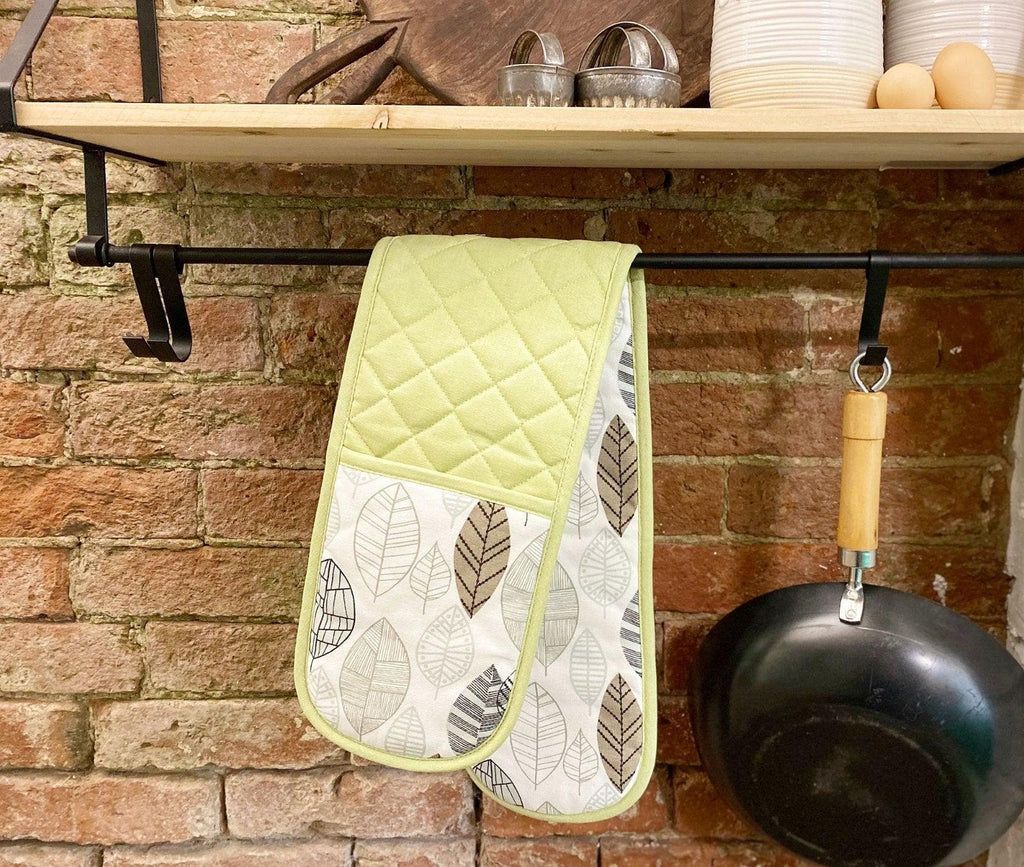 Kitchen Double Oven Glove, Autumn Leaf Design - Shades 4 Seasons