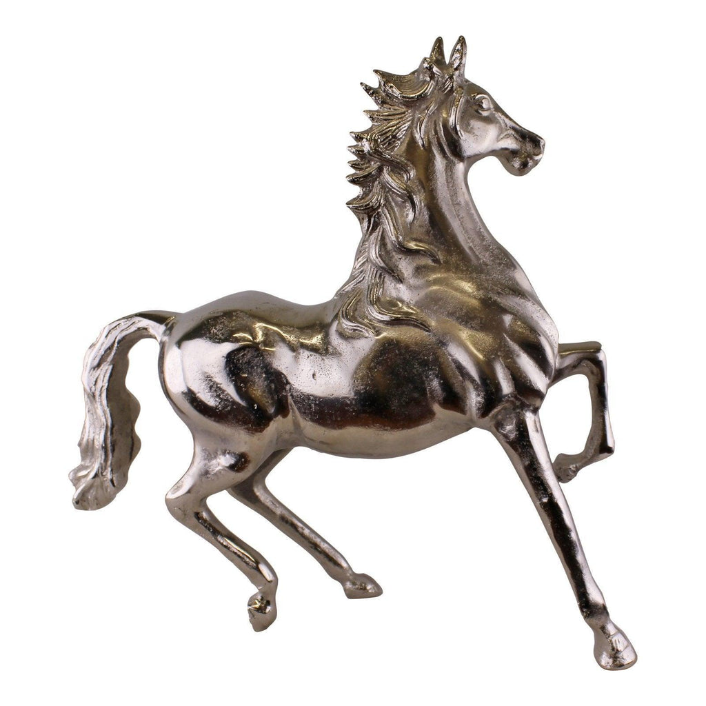 Large Silver Metal Horse Ornament, 39cm Tall - Shades 4 Seasons