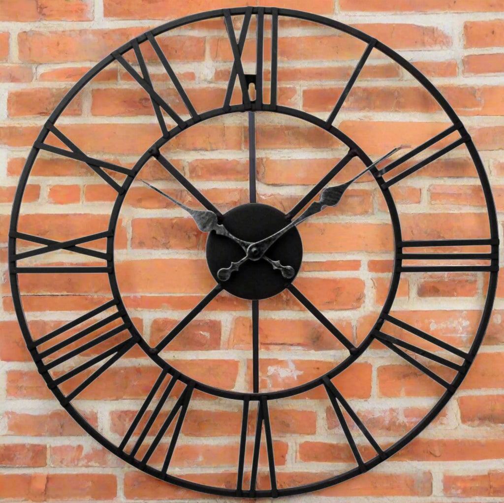 Metal Clock, Roman Numeral 60cm - Shades 4 Seasons
