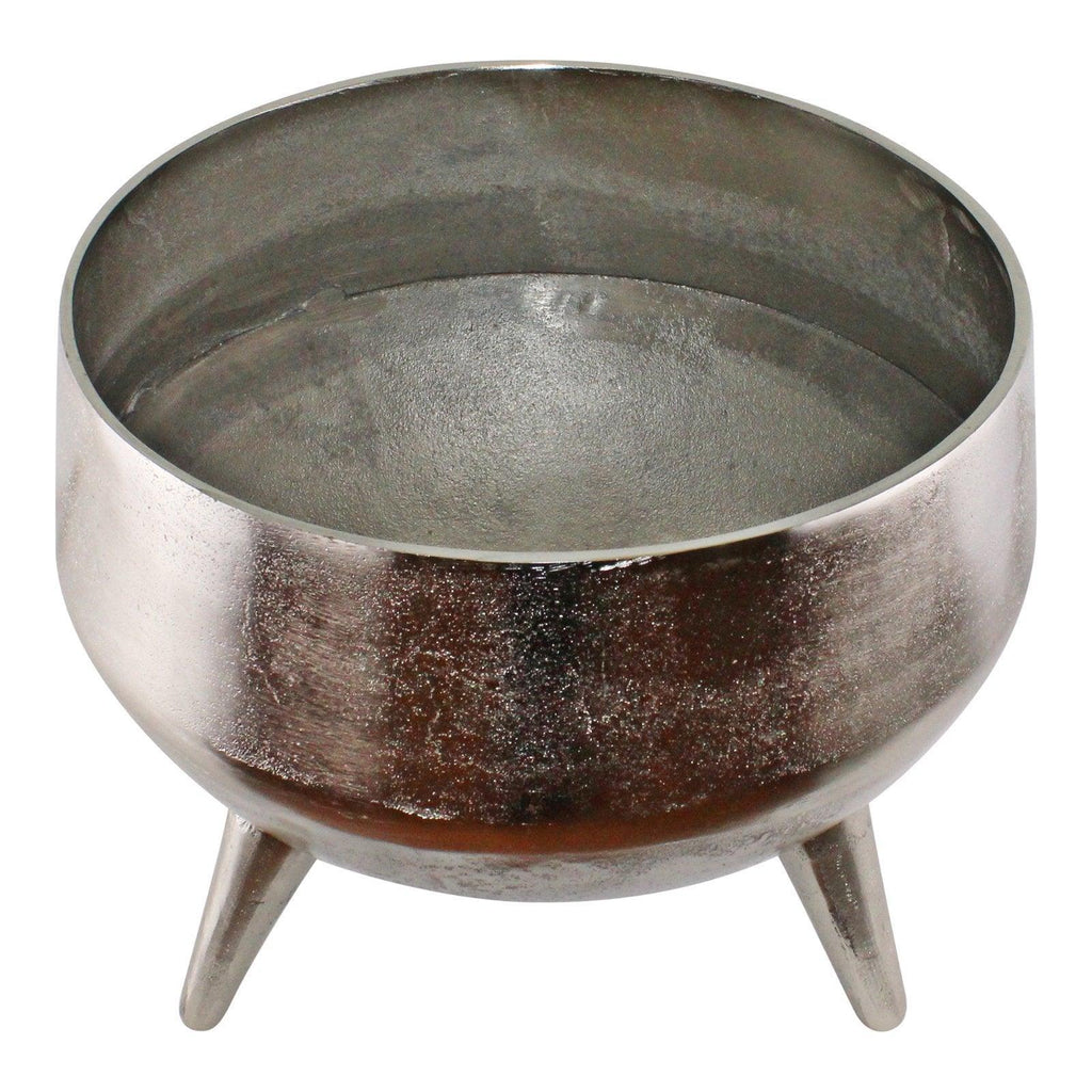 Silver Metal Planter/Bowl With Feet, 35cm - Shades 4 Seasons